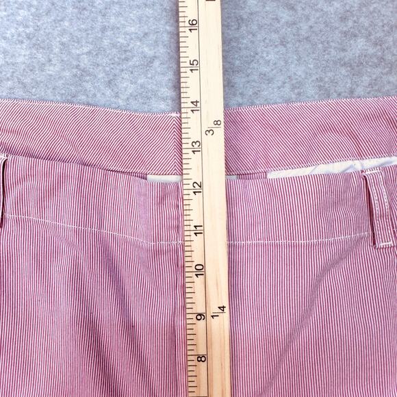 Merona Capri Pants WMNS SZ 20W Red White Stripe Faux Back Pocket High Waist Crop - Picture 8 of 12